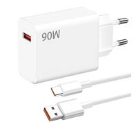 Menibeuty Cargador de 90 W con Cable USB-C de 1,5 m, Conector de Carga rápida Turbo para iPhone 15, 14, 13, Ultra, Poco F6, X7, F7 Pro, Note 13, 14 Pro 5G, 14T, 13T, Note 14, 13, 12S, 12