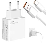 Menibeuty Cargador Mi de 120 W, Cargador de Carga rápida con Cable USB-C de 6 A y 1,5 m, Cargador ultrarrápido para Mi Note 13, 12, 11 Pro, Mi 13x, Poco M6, X5, M5s, M4 y Otros Dispositivos