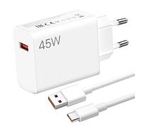 Menibeuty Cargador Xiaomi Carga Rapida, 45W Cargador USB Adaptador con 1Metro Cable USB C Carga Rapida Cargas Adaptador, para Xiaomi Note 13 12 11 10 Pro Red M1 13x Poco M6 X5 M5s M4 X3 F3 Mi 11