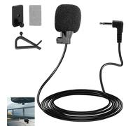 Menibeuty Externo con Conector Jack De 3.5mm Microfone Coche, Microphone con Cable De 2 M, Coche Micrófono Estéreo Radio Vehículo para Unidad Principal de Vehículo, DVD, GPS, Bluetooth, Radio Estéreo