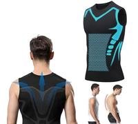 MENIONIC, 2024 New MENIONIC Tourmaline Posture Corrector Vest, Ionic Shaping Sleeveless Shir (Black,Small)