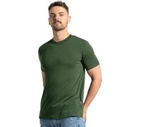 menique Camiseta de manga corta para hombre, 100 % merino, camiseta térmica ligera para hombre, capa base, transpirable, cuello redondo, para viajes al aire libre y senderismo, verde oscuro, L