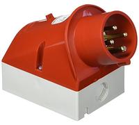 Mennekes 101200039 Clavijas Murales, Tomas de Corriente CEE, 400 V, 50-60 Hz, 16 A, 4 Polos, IP 44, Rojo
