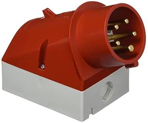 Mennekes 101200041 Clavijas Murales, Tomas de Corriente CEE, 400 V, 50-60 Hz, 16 A, 5 Polos, IP 44, Rojo