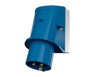 Mennekes 332 montado en la pared, Terminal de tornillo de entrada, IP 44 Protección, 6 horas de corriente de la Posición de la Tierra, 3 Pole, 16 A, 230 V, Azul