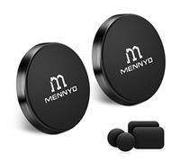 MENNYO Soporte magnético para teléfono móvil, 2 unidades, con placa de metal, autoadhesivo, compatible con iPhone 11 /X/Xs/Xs Max /8 Samsung Galaxy S10/S9/S8/Note Huawei, etc.
