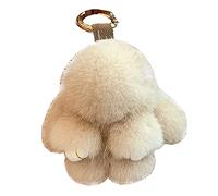Menocetri Llavero De Conejo De Peluche Suave Llavero De Conejo De Peluche Lindo Llavero De Conejo De Peluche Llavero De Piel Artificial Llavero Pompón Decoración Llavero (Kaqib)