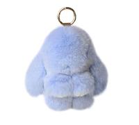 Menocetri Llavero De Conejo Suave Y Esponjoso Lindo De Peluche De Piel Artificial Pompón Dcoración Llavero (lingt blue, 10cm)