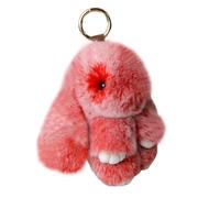 Menocetri Llavero De Conejo Suave Y Esponjoso Lindo De Peluche De Piel Artificial Pompón Dcoración Llavero (red, 10cm)
