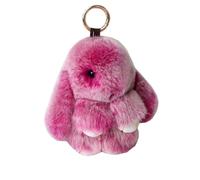 Menocetri Llavero De Conejo Suave Y Esponjoso Lindo De Peluche De Piel Artificial Pompón Dcoración Llavero (rose, 10cm)