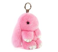 Menocetri Llavero De Conejo Suave Y Esponjoso Llavero Lindo Llavero De Conejo De Peluche Llavero De Conejo De Peluche Llavero De Piel Artificial Llavero Pompón Decoración De Llavero (Rosa (13 cm))