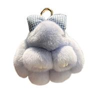 Menocetri Llavero De Conejo Suave Y Esponjoso Llavero Lindo Llavero De Conejo De Peluche Llavero De Conejo De Peluche Llavero De Piel Artificial Llavero Pompón Decoración De Llavero (Azul)