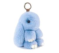 Menocetri Llavero De Conejo Suave Y Esponjoso Llavero Lindo Llavero De Conejo De Peluche Llavero De Conejo De Peluche Llavero De Piel Artificial Llavero Pompón Decoración De Llavero (Azul (13 cm))