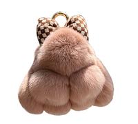 Menocetri Llavero De Conejo Suave Y Esponjoso Llavero Lindo Llavero De Conejo De Peluche Llavero De Conejo De Peluche Llavero De Piel Artificial Llavero Pompón Decoración De Llavero (Rosas)