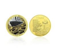 MENOOK 2024 Titanic Moneda Conmemorativa Medalla de Amor Día de San Valentín Colección de Regalos Artesanías - Oro 02