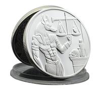 MENOOK Medalla de la Muerte del Antiguo Egipto Anubis Moneda de Bronce Pirámide Moneda de Momia Coleccionables Regalo Conmemorativo - Plata