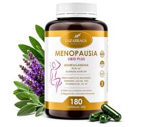 Menopausia Libid Plus | Energía Femenina, Vitalidad y Bienestar Emocional | Con Ashwagandha KSM-66® + Azafrán affron® | Con Magnesio, Zinc y Vitaminas B6 D3 K2 | 180 Cápsulas | Lazarraga