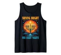 Menorá de Hanukkah brillando por Ocho Noches judía Camiseta sin Mangas