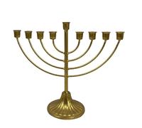 Menorá de Metal Dorado - 9 menorás antidecoloración, portavelas Hanukkah | Simplifica Tus preparaciones, experimenta el de un Regalo excepcional, Interfaz roscada