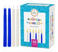 Menorah de The Dreidel Company con 44 velas blancas y azules para Hanukkah para todos