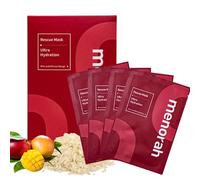 menorah Skincare - Máscara de rescate ultra hidratante (4 hojas) con arroz, mango africano, mascarillas faciales, mascarilla hidratante, súper hidratación e hidratación, 100% algodón orgánico