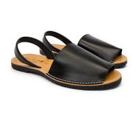 Menorquinas de Piel Hombre | Sandalias Menorquinas Negras Made in Spain | Abarcas Cómodas y Elegantes para Playa, Diario y Verano (Negro, Sistema tallas calzado EU, Adulto, Números, mediano, 43)