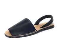 Menorquinas de Piel para Mujer Tipo Sandalias Muy cómodas (40, Negro)