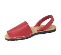 Menorquinas de Piel para Mujer Tipo Sandalias Muy cómodas (40, Rojo)