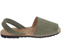 Menorquinas Mujer y Hombre de Ante | Avarcas Piel Serraje - Suela Antideslizante | Sandalias Planas Cómodas Verano | 4 colores (verde, Sistema tallas calzado EU, Adulto, Números, mediano, 40)