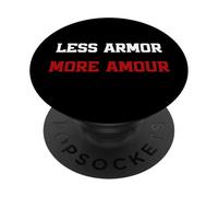Menos armadura más amor Wordplay Peace Quote, No War PopSockets PopGrip Adhesivo