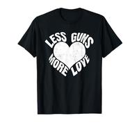 Menos Armas más Amor Paz corazón Anti Violencia Mensaje Camiseta
