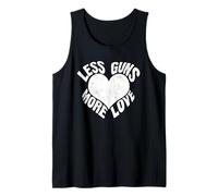 Menos Armas más Amor Paz corazón Anti Violencia Mensaje Camiseta sin Mangas