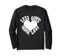 Menos Armas más Amor Paz corazón Anti Violencia Mensaje Manga Larga