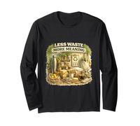 Menos Desperdicio Más Significado Diseño de Estilo de Vida ecológico Manga Larga