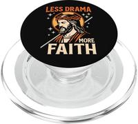 Menos Drama Más Fe Sassy Chill Christian Jesus Retro Art PopSockets PopGrip para MagSafe