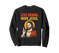 Menos Drama Más Jesús Retro Vintage Christian Faith Art Sudadera
