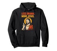 Menos Drama Más Jesús Retro Vintage Christian Faith Art Sudadera con Capucha