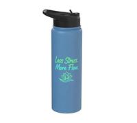 Menos estrés Más flujo Yoga Meditación Cita de atención Stainless Steel Insulated Water Bottle