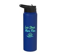 Menos estrés Más flujo Yoga Meditación Cita de atención Stainless Steel Insulated Water Bottle