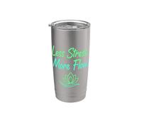 Menos estrés Más flujo Yoga Meditación Cita de atención Vaso térmico de acero inoxidable de doble pared