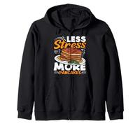 Menos estrés Más panqueques Felicidad Pila Sudadera con Capucha
