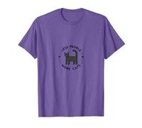 Menos Gente Más Gatos: Amante de los Gatos peculiares, Gato Camiseta, Hombre, Morado Jaspeado, XL