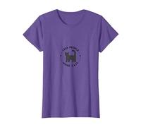 Menos Gente Más Gatos: Amante de los Gatos peculiares, Gato Camiseta, Mujer, Morado Jaspeado, XS