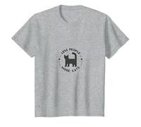 Menos Gente Más Gatos: Amante de los Gatos peculiares, Gato Camiseta, Niños, Gris Jaspeado, 10 años
