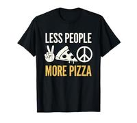 Menos Gente Más Pizza Introvertido Foodie Humor Pop Graphic Camiseta