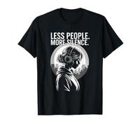 Menos gente Más silencio introvertido minimalista auricular Lofi Camiseta