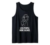 Menos gente Más silencio introvertido minimalista auricular Lofi Camiseta sin Mangas