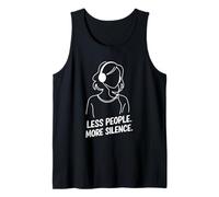 Menos gente Más silencio introvertido minimalista auricular Lofi Camiseta sin Mangas