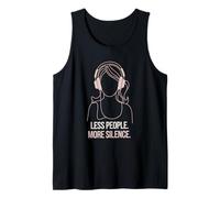 Menos gente Más silencio introvertido minimalista auricular Lofi Camiseta sin Mangas