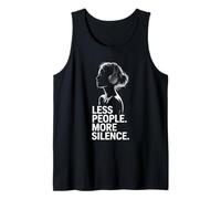 Menos gente Más silencio introvertido minimalista auricular Lofi Camiseta sin Mangas